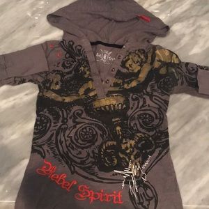 Rebel Spirit Long Sleeve size M shirt with hoodie